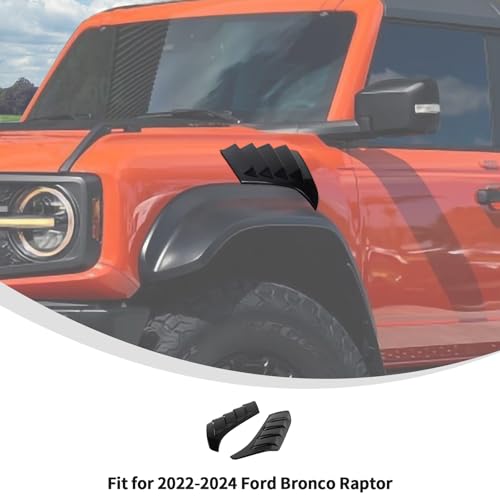 Linskip Fender Vent Sets Compatible with 2022-2024 2025 Ford Bronco Raptor Accessories, Fender Flares Vent Guard Cover for Bronco Raptor Exterior Accessories(Gloss Black) - Image 3