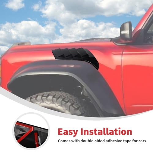 Linskip Fender Vent Sets Compatible with 2022-2024 2025 Ford Bronco Raptor Accessories, Fender Flares Vent Guard Cover for Bronco Raptor Exterior Accessories(Gloss Black) - Image 4