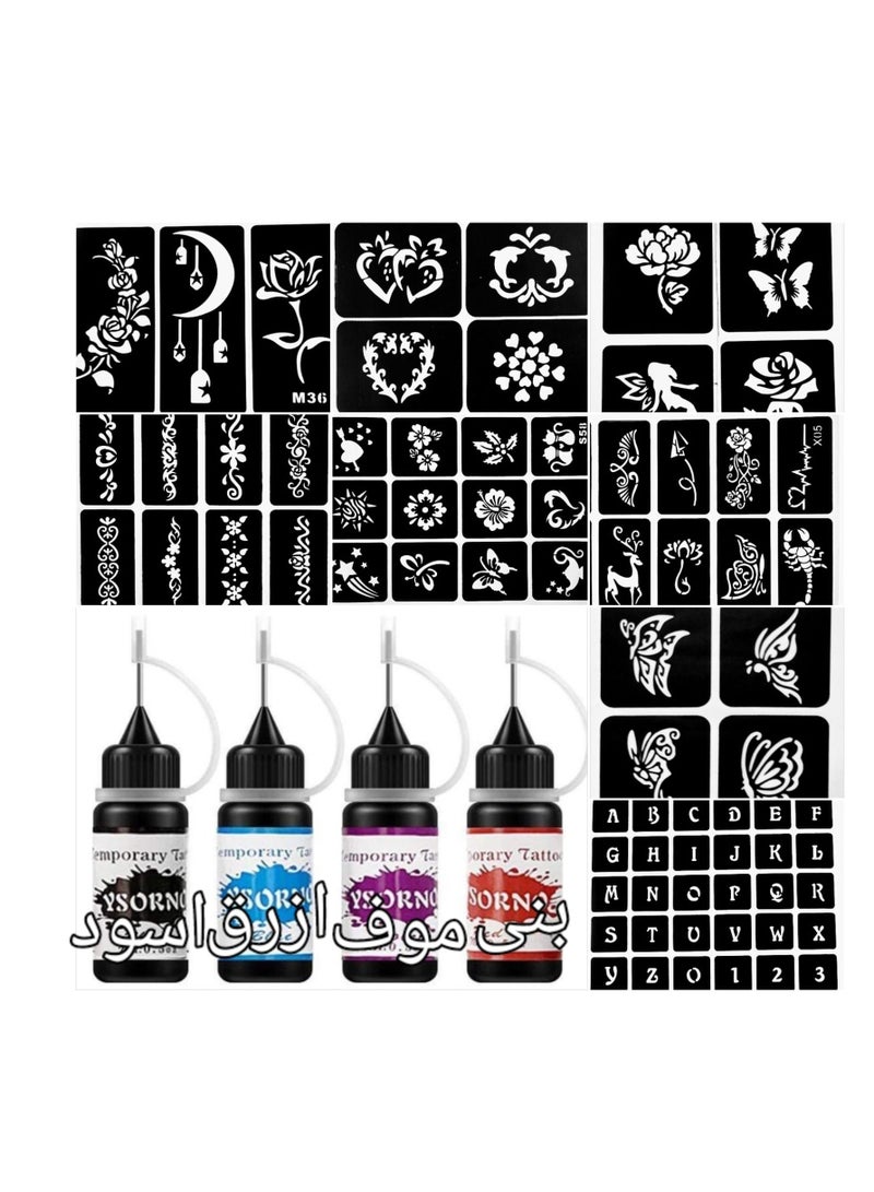 Black and brown and mauve and blue ink tattoos, with 100 cut-out pictures - Image 2