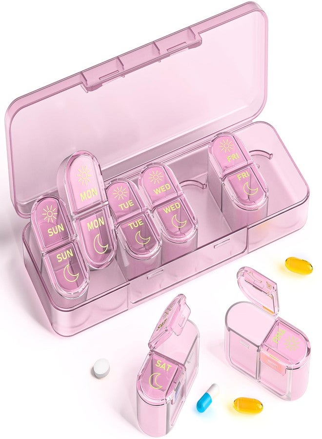 Pillex Pill Organizer 2 Times a Day, AM PM Pill Organizer 7 Day, Weekly Pill Box 2 Twice a Day, Travel Pill Case 7 Days, Medicine Organizer for Medication, Vitamins, Fish Oils, Supplements - Image 1