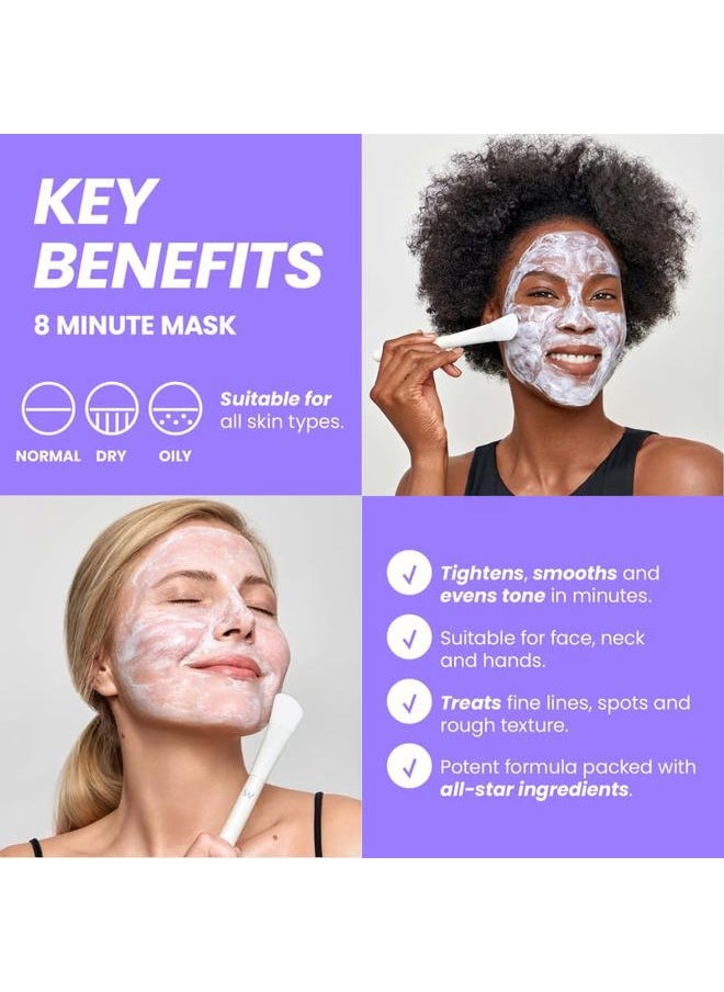 8 Minute Mask, Hydrating and Anti Aging Face Mask Packed with Vitamin C and Niacinamide, Moisturizing Face Masks Pack of 8