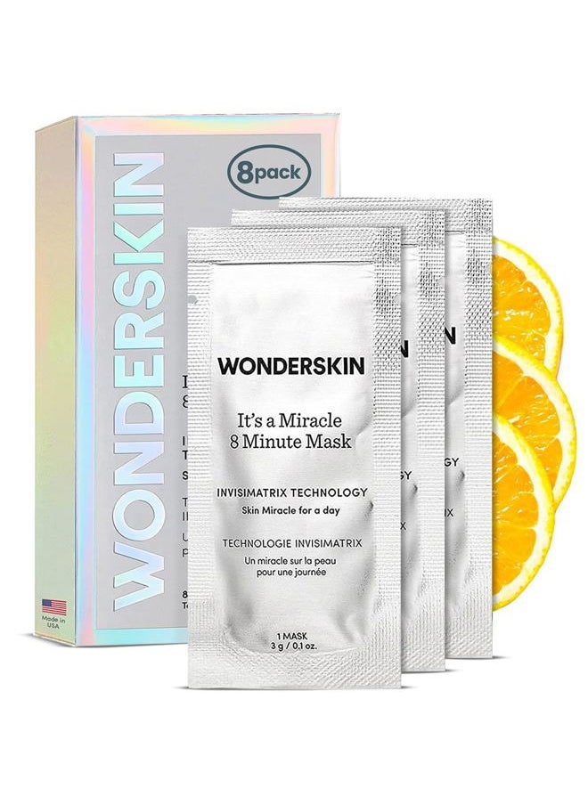 8 Minute Mask, Hydrating and Anti Aging Face Mask Packed with Vitamin C and Niacinamide, Moisturizing Face Masks Pack of 8
