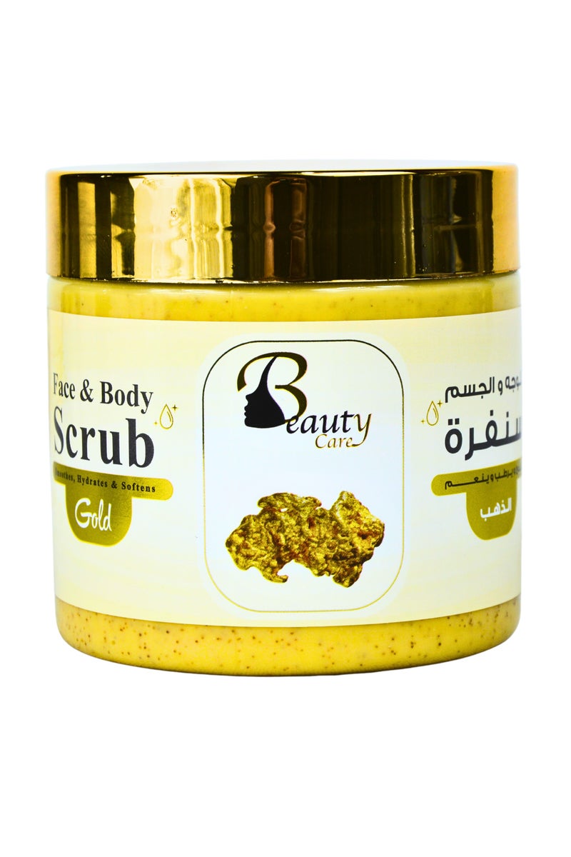 بيوتي كير Beauty Care – سنفرة للوجه والجسم بخلاصة الذهب – 500 جم