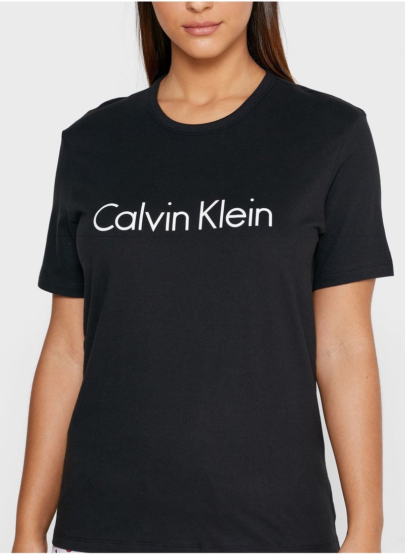 CALVIN KLEIN - Crew Neck Logo T-Shirt - Image 1
