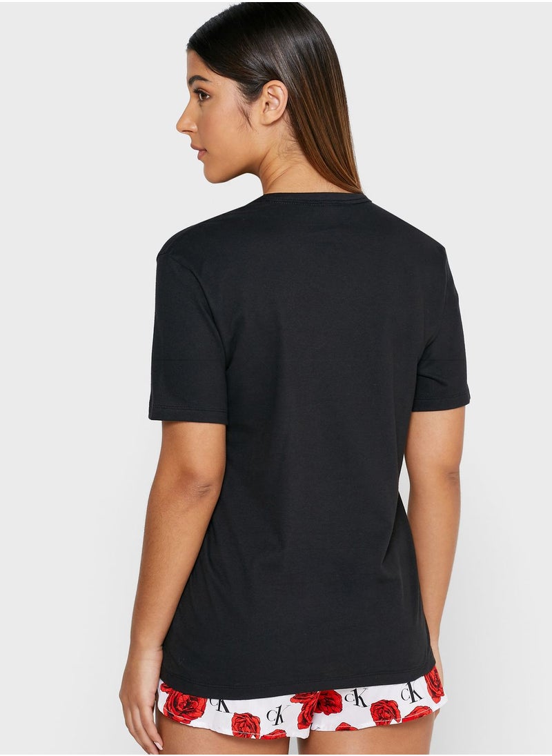 CALVIN KLEIN - Crew Neck Logo T-Shirt - Image 1