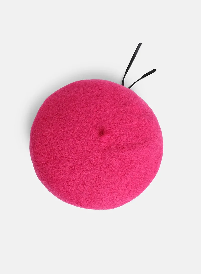 Haute Sauce Solid Beret Hat - Pink