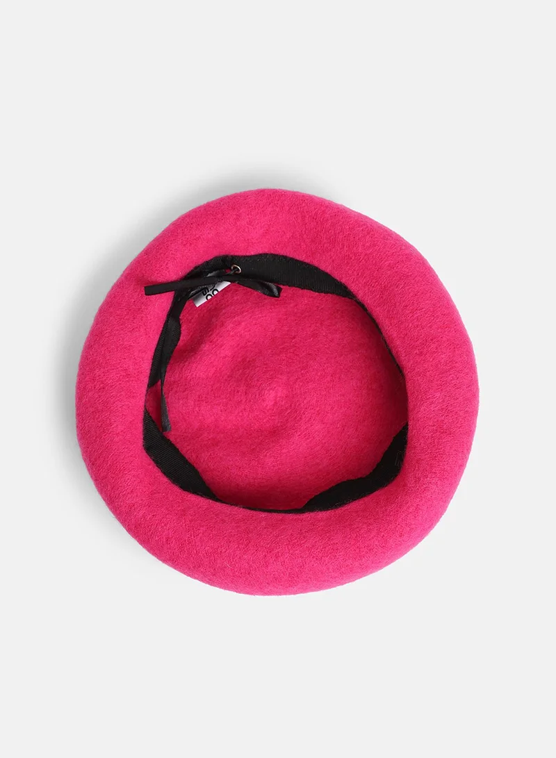 Haute Sauce Solid Beret Hat - Pink