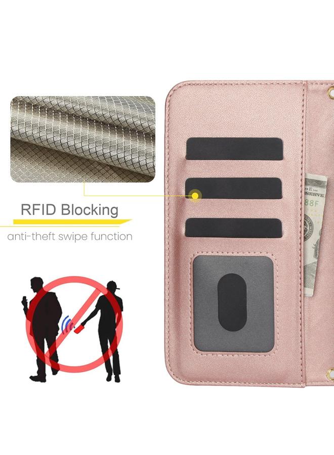 S-TOP Case For iPhone 16 Pro Crossbody Multifunction Rhombic Leather Phone Case - Image 5