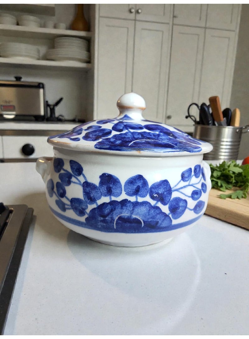 كلور زون بوتري وعاءمن الفخار و الخزف رسم يدوي - امن داخل الافران و الميكروويف ١٩ سم - Image 1