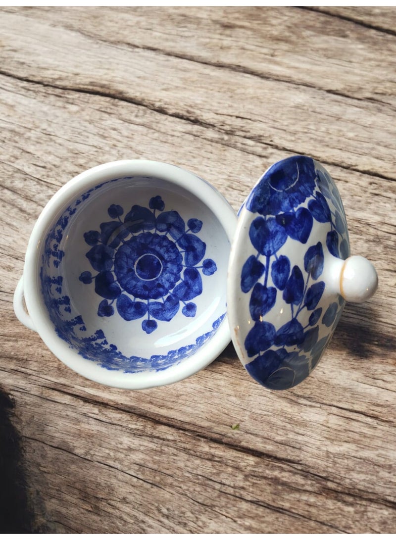 كلور زون بوتري وعاءمن الفخار و الخزف رسم يدوي - امن داخل الافران و الميكروويف ١٩ سم - Image 3