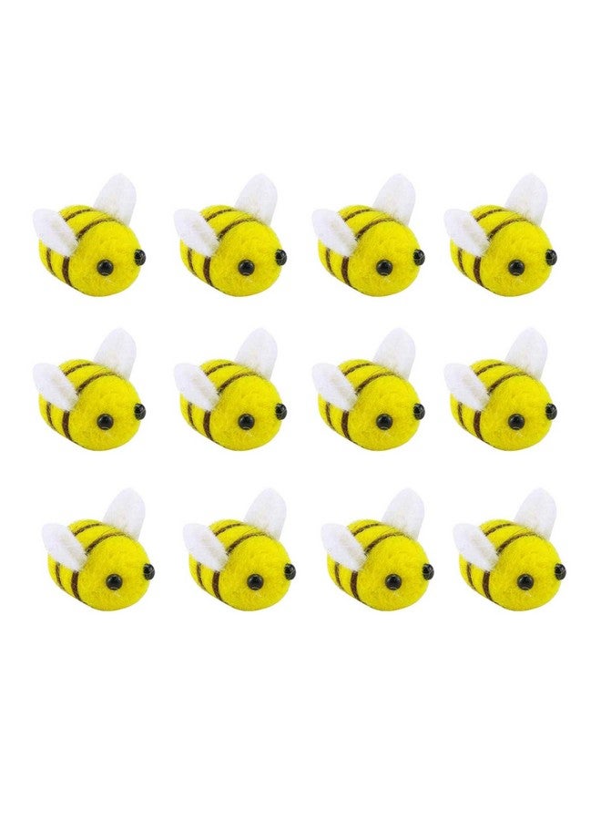 Prudance 12 Piece Wool Felt Bees Cute Bee Craft Ball Supplies For Baby Shower Children Party Nursery Tent Home Decoration Diy Crafts Toys - Image 1