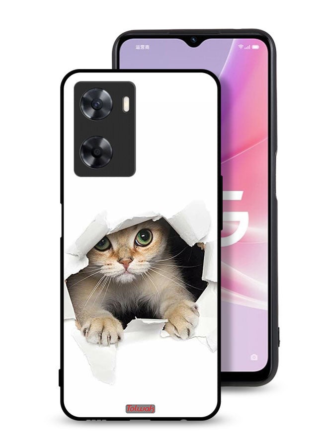 Tolwak Oppo A77 4G Protective Case Cover Cat Appearing - Image 1