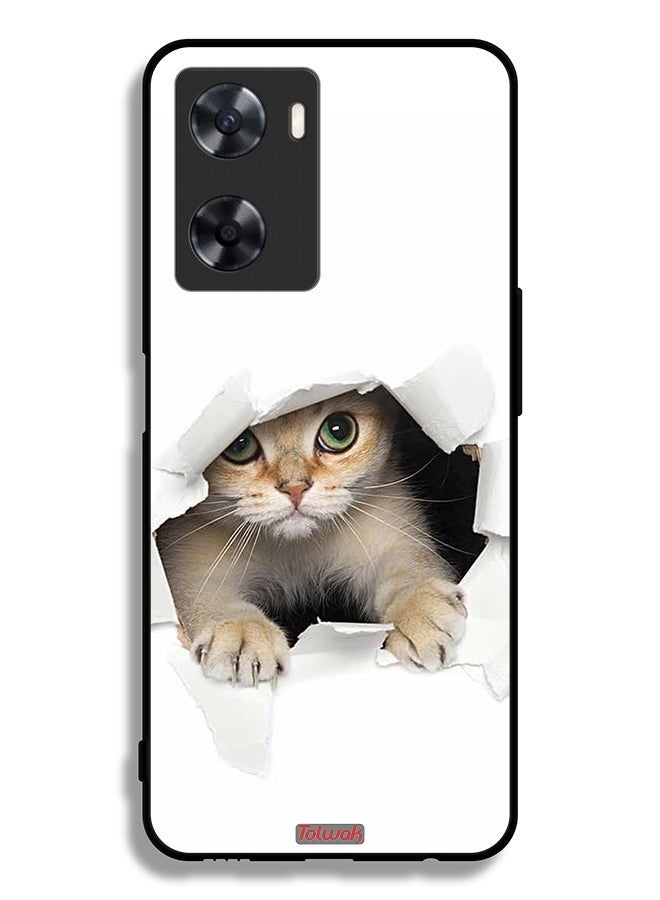 Tolwak Oppo A77 4G Protective Case Cover Cat Appearing - Image 2