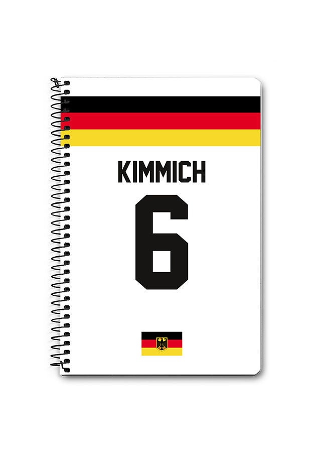 Stylizedd Designer A5 Spiral Notebook Memo Notepad Journal - Football Team - Germany Player Name - Kimmich - Image 1
