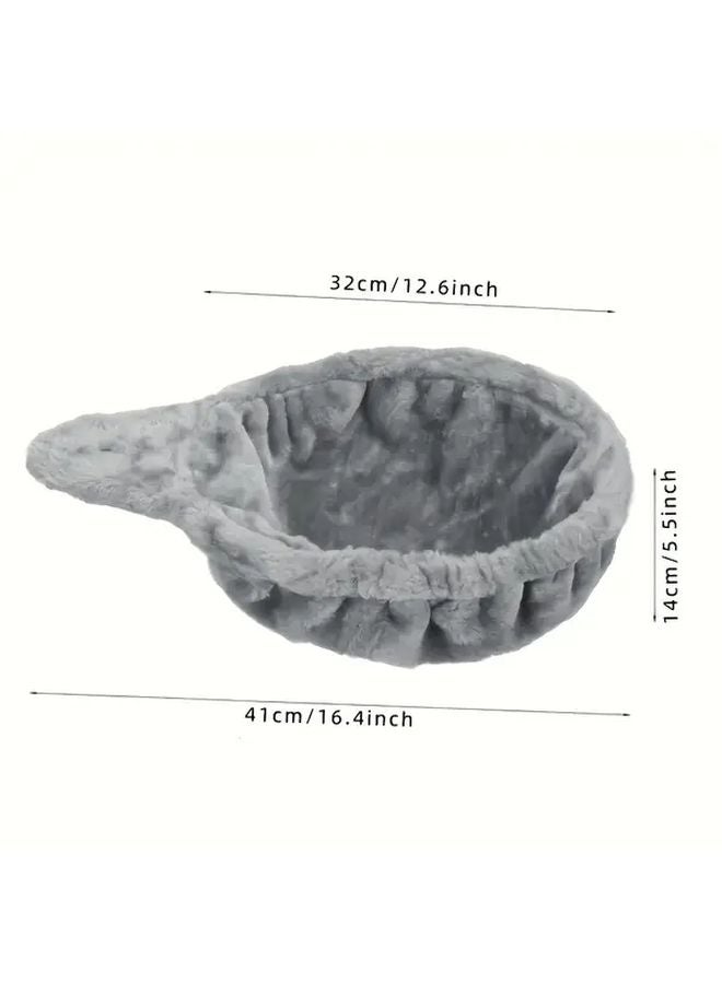 Large Grey Cat Tree Hammock Soft Plush Bed For Large Cats Indoor Outdoor Use - Image 1