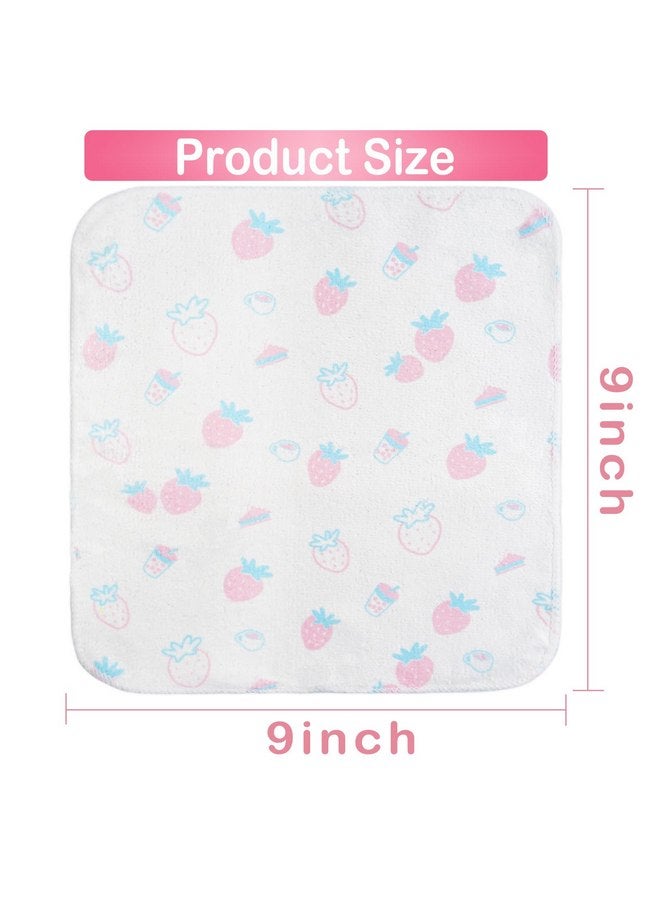Softan Baby Washcloths, 24Pack Baby Wash Cloths Extra Soft & Ultra Absorbent, Baby Towels Face Towel Unisex for Boys Girls Face & Body, Washclothes Gentle on Sensitive Skin, 9''x 9'' Strawberries - Image 4