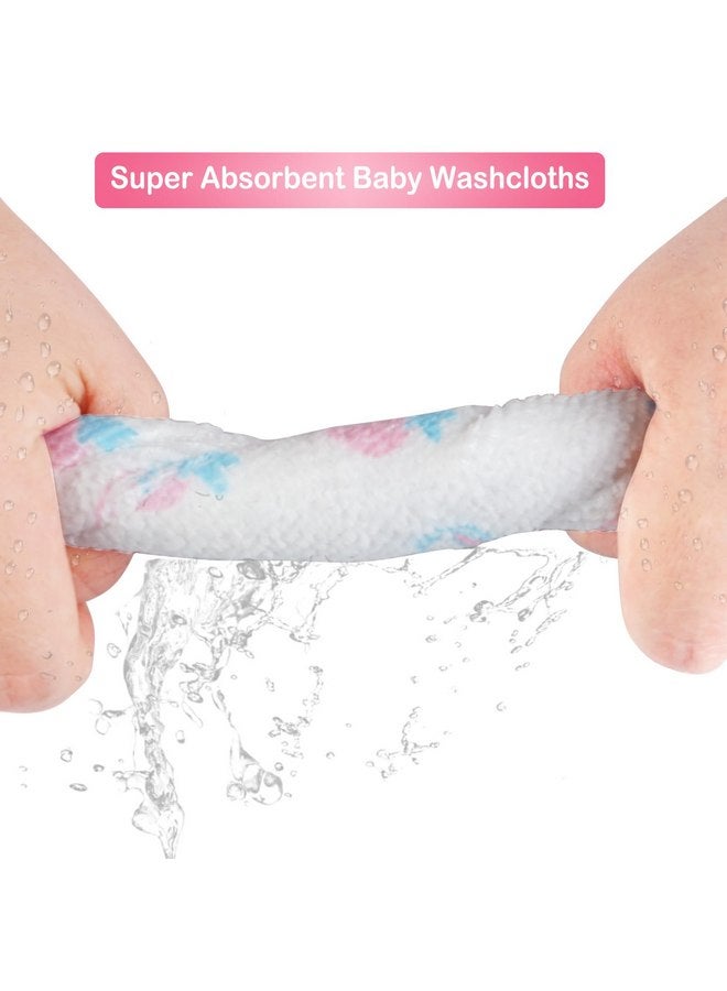 Softan Baby Washcloths, 24Pack Baby Wash Cloths Extra Soft & Ultra Absorbent, Baby Towels Face Towel Unisex for Boys Girls Face & Body, Washclothes Gentle on Sensitive Skin, 9''x 9'' Strawberries - Image 3