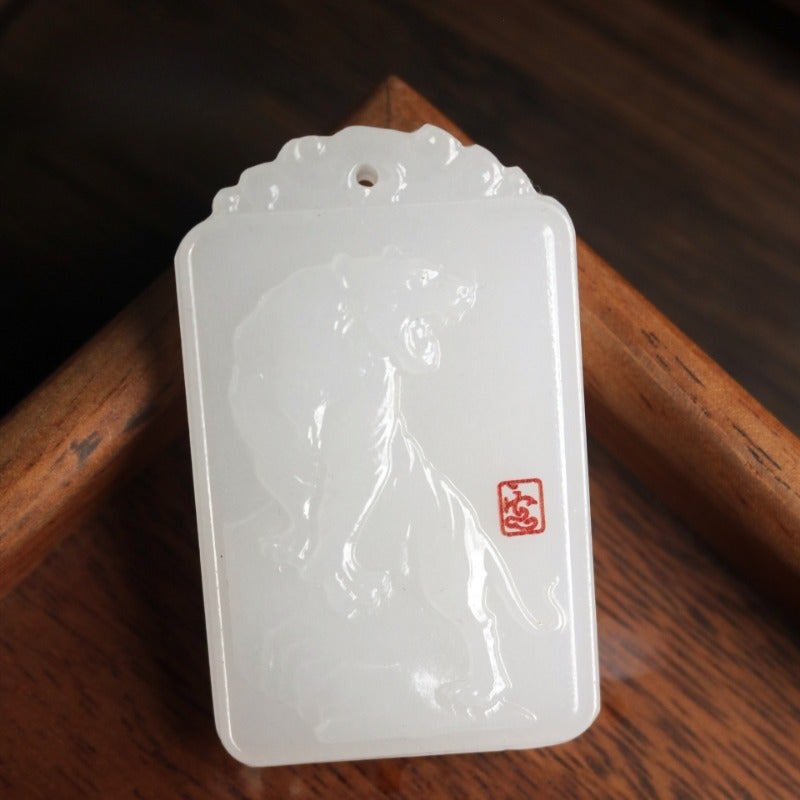 Qi Ta Wholesale Sheep Fat White Jade Peace Pendant - Natural Afghan Jade Hanging Ornament - Image 3