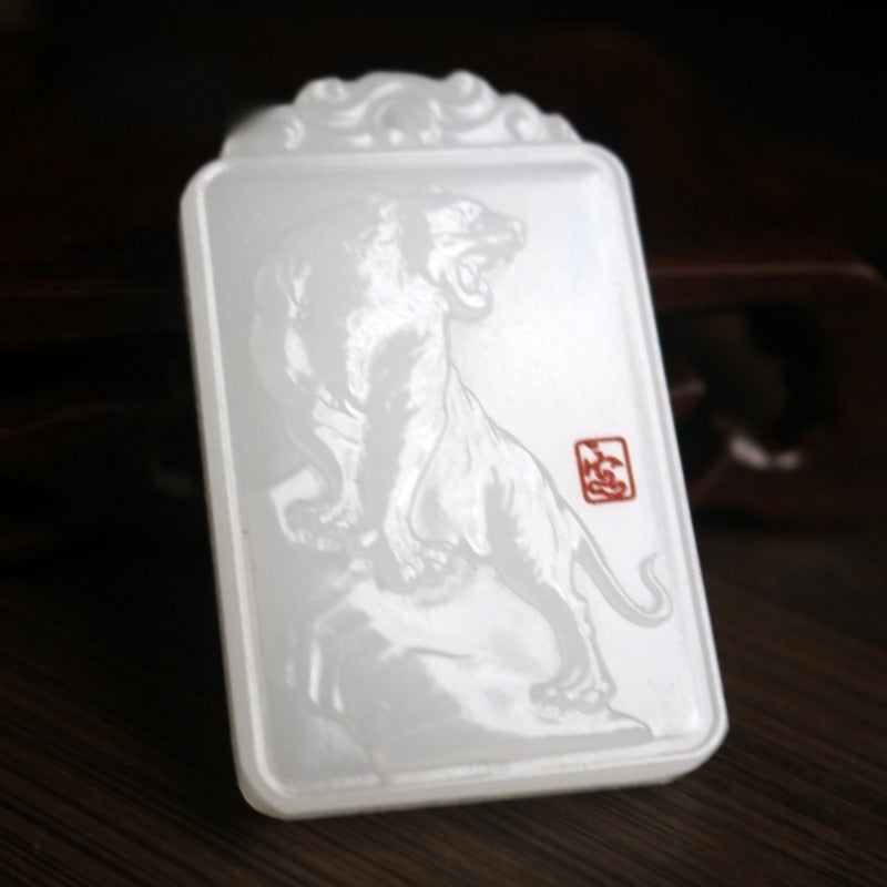 Qi Ta Wholesale Sheep Fat White Jade Peace Pendant - Natural Afghan Jade Hanging Ornament - Image 2