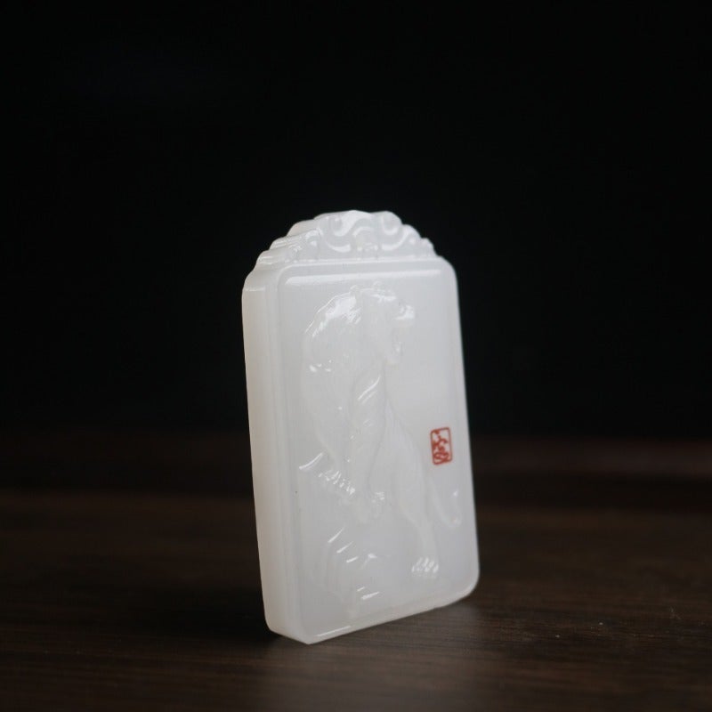 Qi Ta Wholesale Sheep Fat White Jade Peace Pendant - Natural Afghan Jade Hanging Ornament - Image 4
