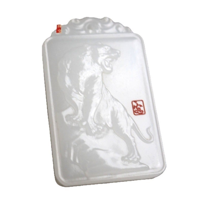 Qi Ta Wholesale Sheep Fat White Jade Peace Pendant - Natural Afghan Jade Hanging Ornament - Image 5