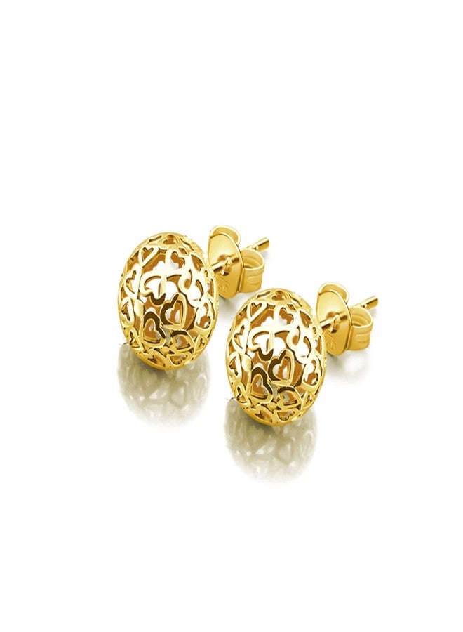 Dankadi 2019 New Bohemian Silver Earrings Women's Patterned Round Stud Earrings Non- Faded Size 7mm Birthday Present Gold - Image 1