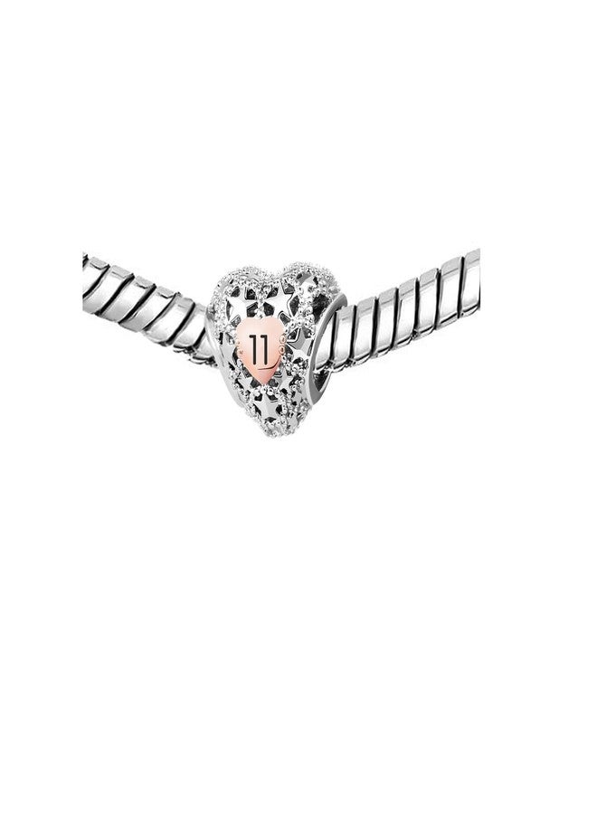 كون بيد مجموعة خرز كونبيد 11 بتصميم قلب ونجمة باللون الذهبي الوردي، متوافقة مع أساور باندورا، هدية مثالية للابنة، الحفيدة، الأخت، أو الصديقة المقربة. - Image 3