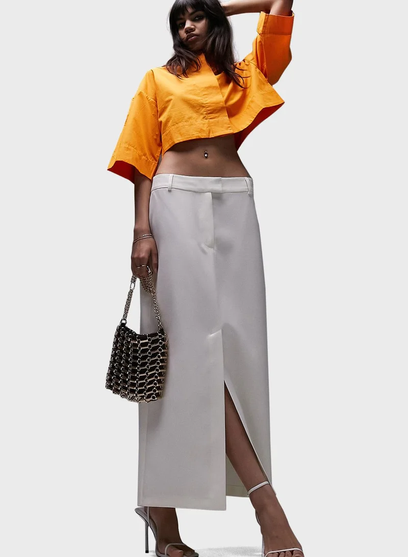 TOPSHOP Button Down Crop Shirt