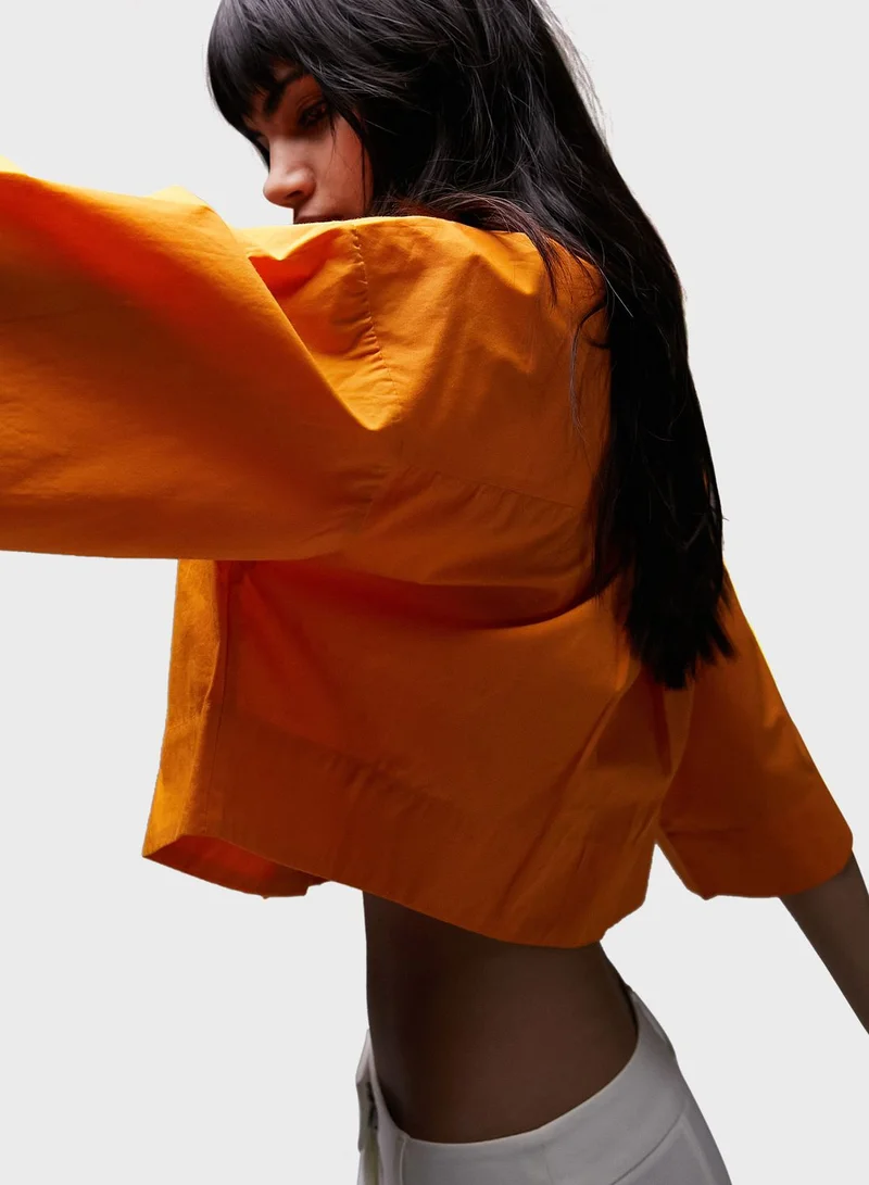 TOPSHOP Button Down Crop Shirt