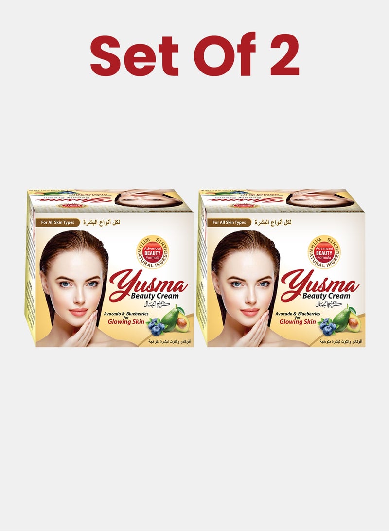 Yusma Set of 2 Beauty Cream - Helps get Acne Free Glowing Skin, Even Skin Tone, Brightens - For All Skin Types 30g 