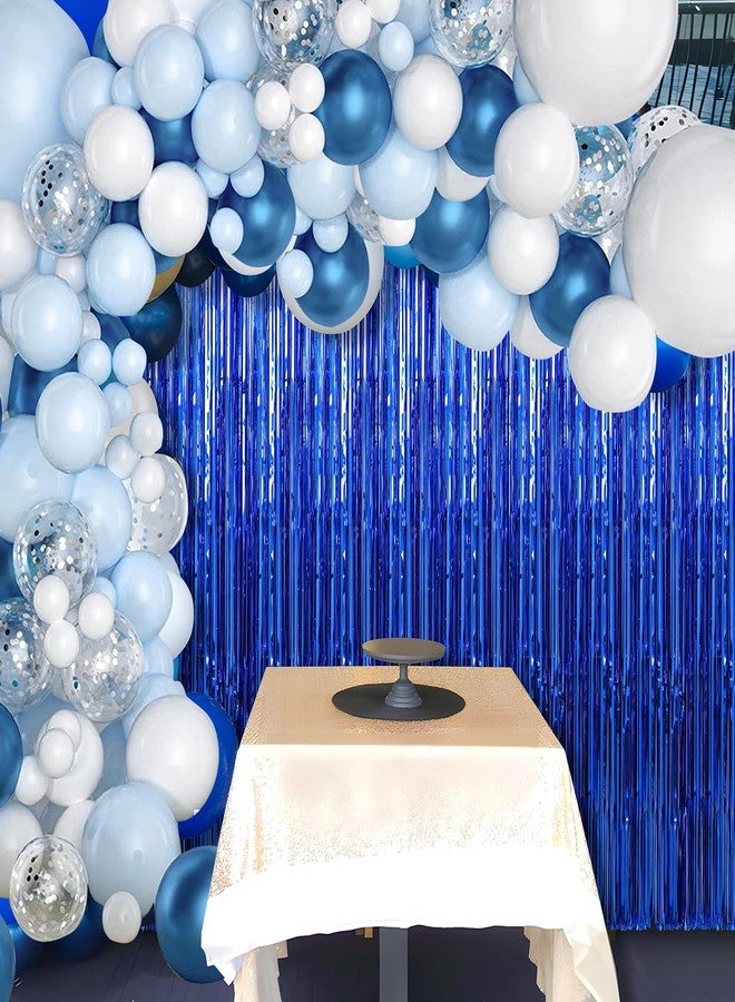 Profasion 2 Pack Blue Foil Fringe Curtains Streamers Party Decorations 3.3 x 8.2 ft, Blue Tinsel Curtain Fringe Backdrop for Parties, Door Fringe Birthday Streamers, Photo Booth Backdrops, Party Decor - Image 4