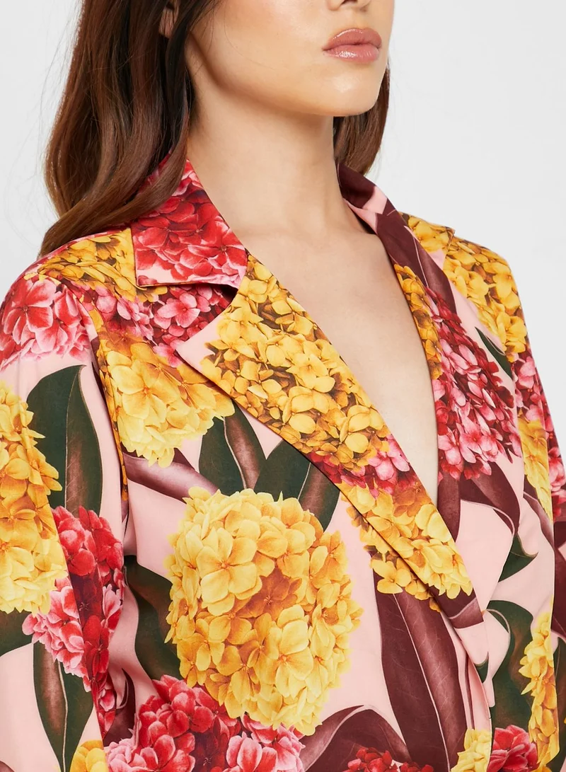 Ginger Floral Print Wrap Front Body
