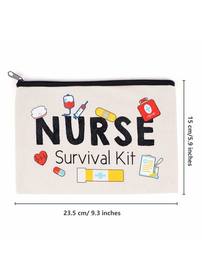 Kolewo4ever 8 Pieces Nurse Survival Kit Makeup Bags Funny Nurse Cosmetic Bag Nurse Practitioner Gifts Toiletry Bag For Nurse Practitioner Supplies - Image 3