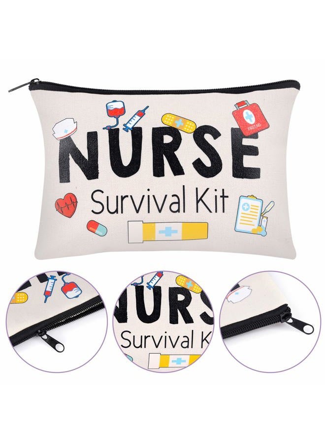 Kolewo4ever 8 Pieces Nurse Survival Kit Makeup Bags Funny Nurse Cosmetic Bag Nurse Practitioner Gifts Toiletry Bag For Nurse Practitioner Supplies - Image 2
