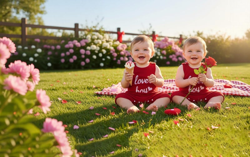 Ayalinggo Baby Boy Valentines Day Outfit Lover Letter Print Romper Toddler Boys One Piece Jumpsuit Corduroy Overalls 0-3Y (Red Lover Baby, 12-18 Months) - Image 2