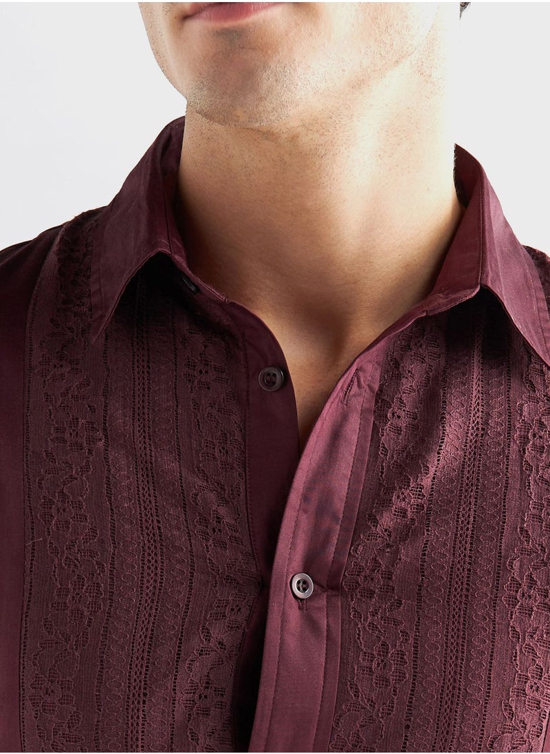 FAV Textured Regular Fit Shirt  - Image 3