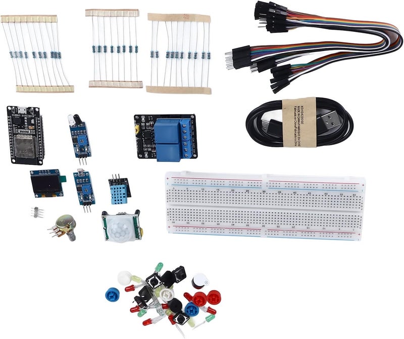 مواد عالية الكثافة مجموعة بدء مشروع Maker 32S متعددة الواجهات مع شاشة LED وملحقات للبدء السريع ألوان ثابته مقاومة للبهتان توصيل مستقر ومنتظم طوال أيام العمل فرد وعام تشطيب ناعم ودقيق - Image 2