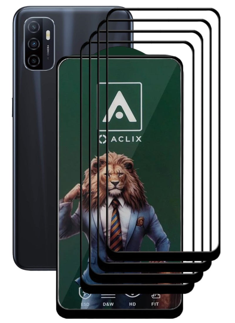 ACLIX 4 Pieces Antistatic ESD Dustproof Premium Quality High Definition Tempered Glass Screen Protector Designed For Oppo A53 - Image 1