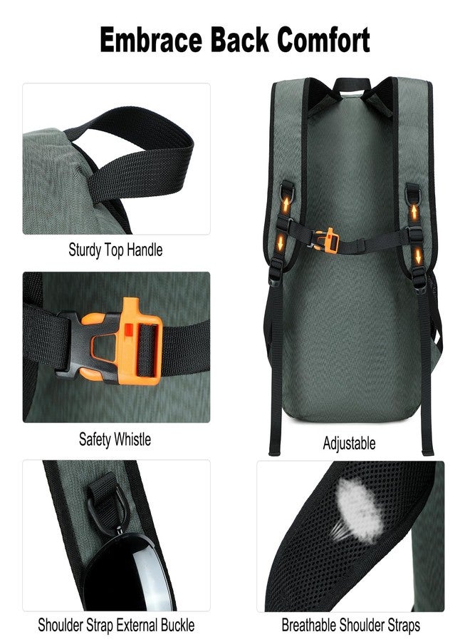 NerIion Nerlion Lightweight Foldable 35L Hiking Backpack Travel Backpack for Men Women Camping Waterproof Outdoor Hiking Daypack Backpack Dark Gray - Image 5