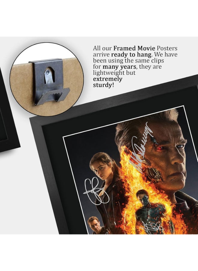 HWC Trading HWC Trading Terminator 4 Genisys Schwarzenegger 16 x 12 inch Framed Gifts Printed Poster Signed Autograph Picture for Movie Memorabilia Fans - 16" x 12" Framed  - Image 5