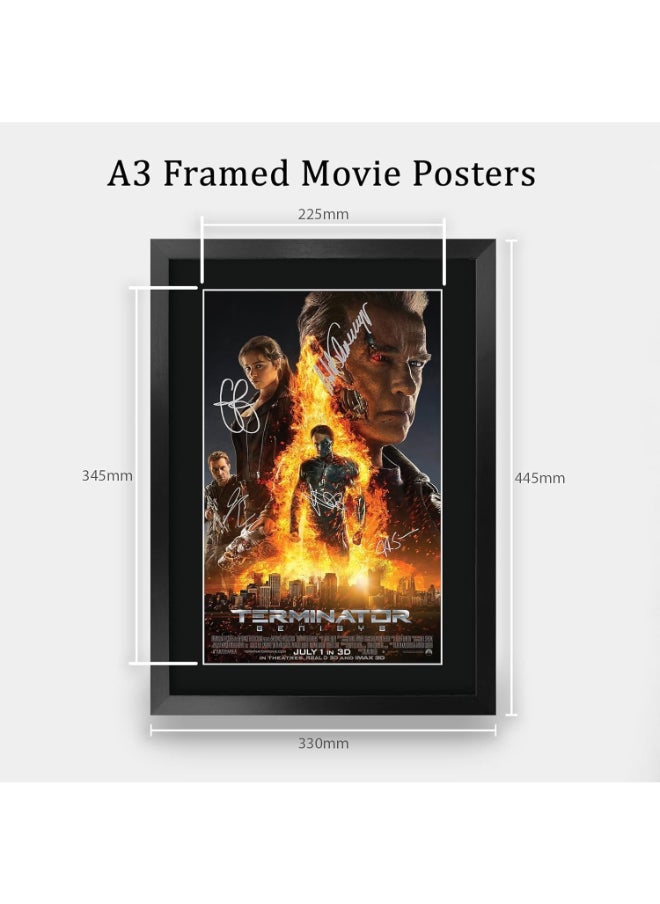 HWC Trading HWC Trading Terminator 4 Genisys Schwarzenegger 16 x 12 inch Framed Gifts Printed Poster Signed Autograph Picture for Movie Memorabilia Fans - 16" x 12" Framed  - Image 2