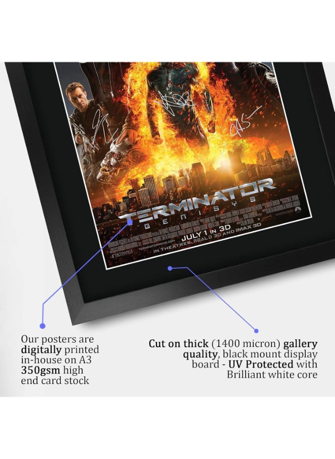 HWC Trading HWC Trading Terminator 4 Genisys Schwarzenegger 16 x 12 inch Framed Gifts Printed Poster Signed Autograph Picture for Movie Memorabilia Fans - 16" x 12" Framed  - Image 4