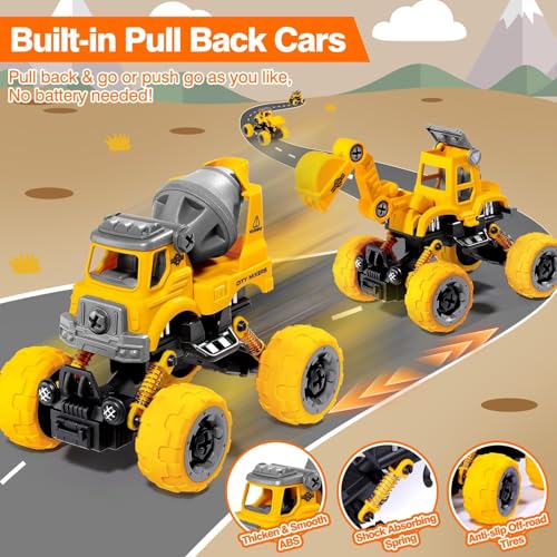 LUDILO 4PCS Take Apart Toys for 4 Year Old Boys Construction Toys with Electric Drill DIY Assembly Building Stem Toys Trucks Gifts for 3 4 5 6 7 8 Year Old Boys Girls Kids Learning Educational Toys - Image 4