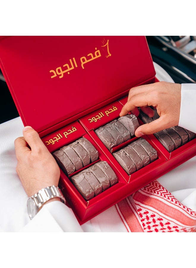 aljood coal Al-Joud oval charcoal, fast-lighting, black, specifically for oud, with open ends, 24 extra-large discs - Image 3