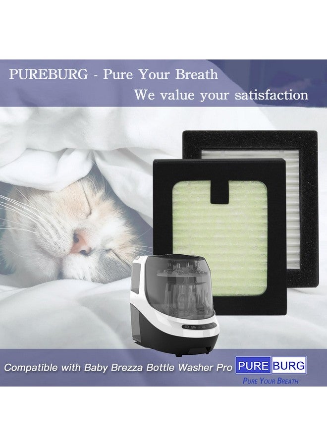 PUREBURG فلتر PUREBURG البديل متوافق مع غسالة زجاجات بيبي بريزا برو، عبوة 6 قطع HEPA لتنظيف الهواء من الغبار - Image 2
