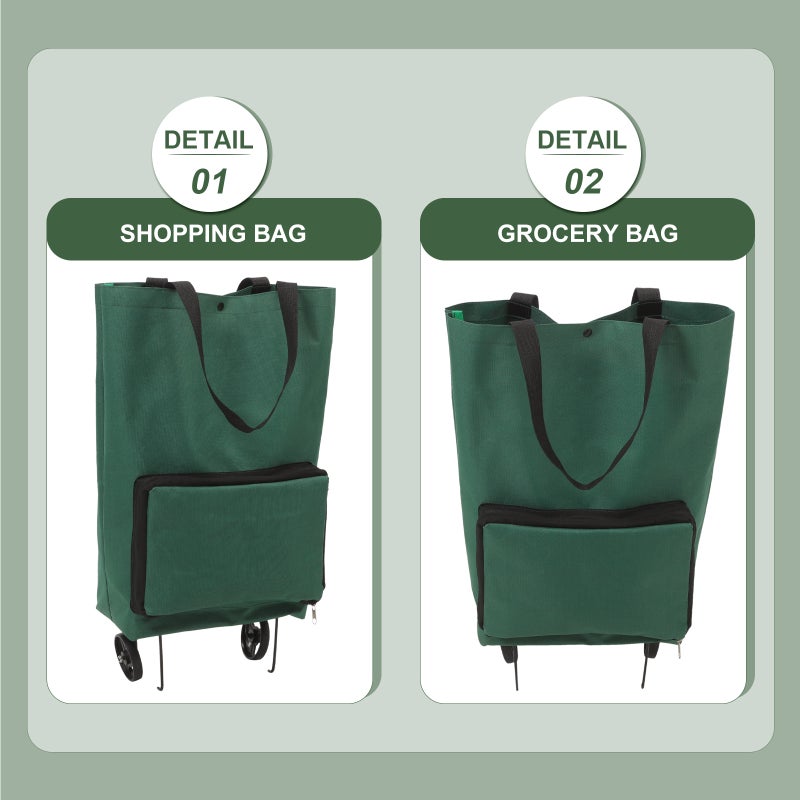 Shopping Cart With Wheel Large Capacity Grocery Bag Outdoor Trolley Bag Grocery Cart Bag - Image 3