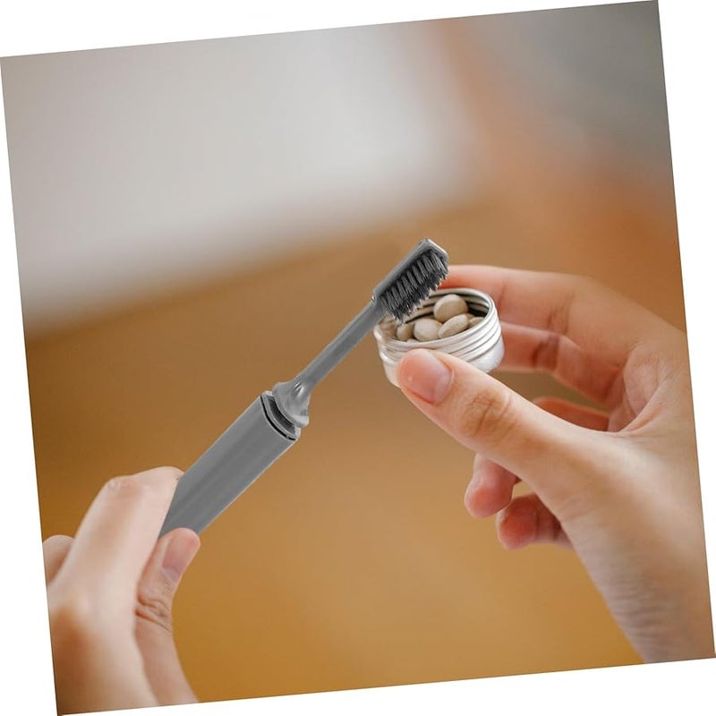 10 قطعة فرشاة أسنان قابلة للطي للسفر باللون الرمادي، مدمجة بشعيرات ناعمة ومقاومة للغبار، مثالية لرحلات العائلة والعناية بالفم - Image 5