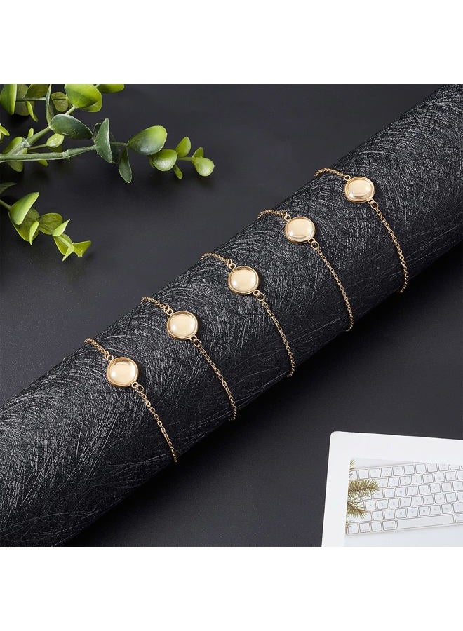 NBEADS 10 Sets Bracelet Bezel Settings, Gold Bracelet Tray Making Kit Including 10 Pcs Stainless Steel Bracelet Chain with Jewelry Bezel Base and Glass Cabochons 50 Pcs Jump Rings for Jewelry Making - Image 4