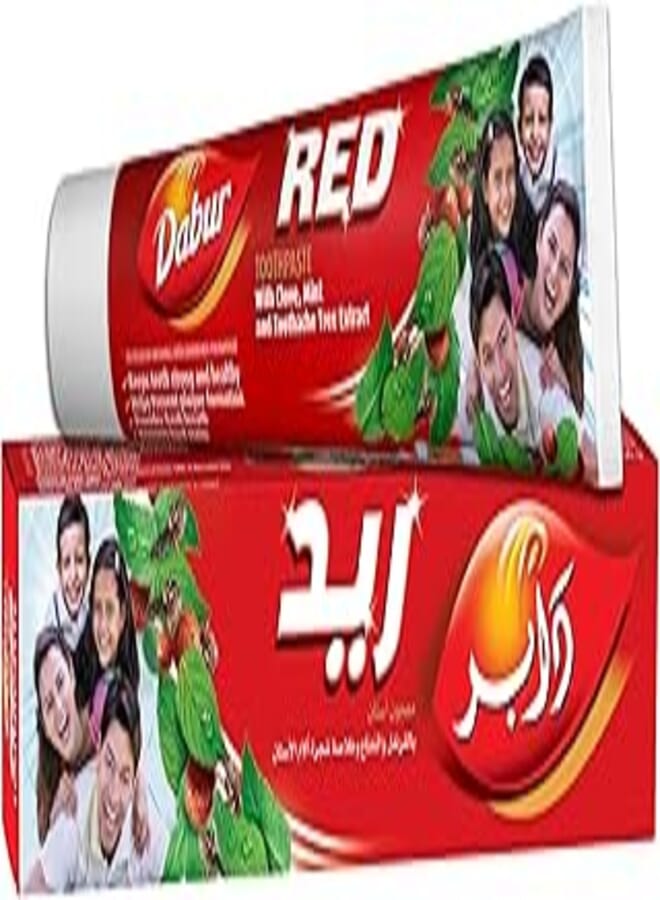 معجون أسنان دابر ريد الأيورفيدي 100 جرام | مكونات طبيعية بالكامل | رعاية كاملة، يحارب 7 مشاكل في الأسنان | للحصول على أسنان قوية ولثة صحية