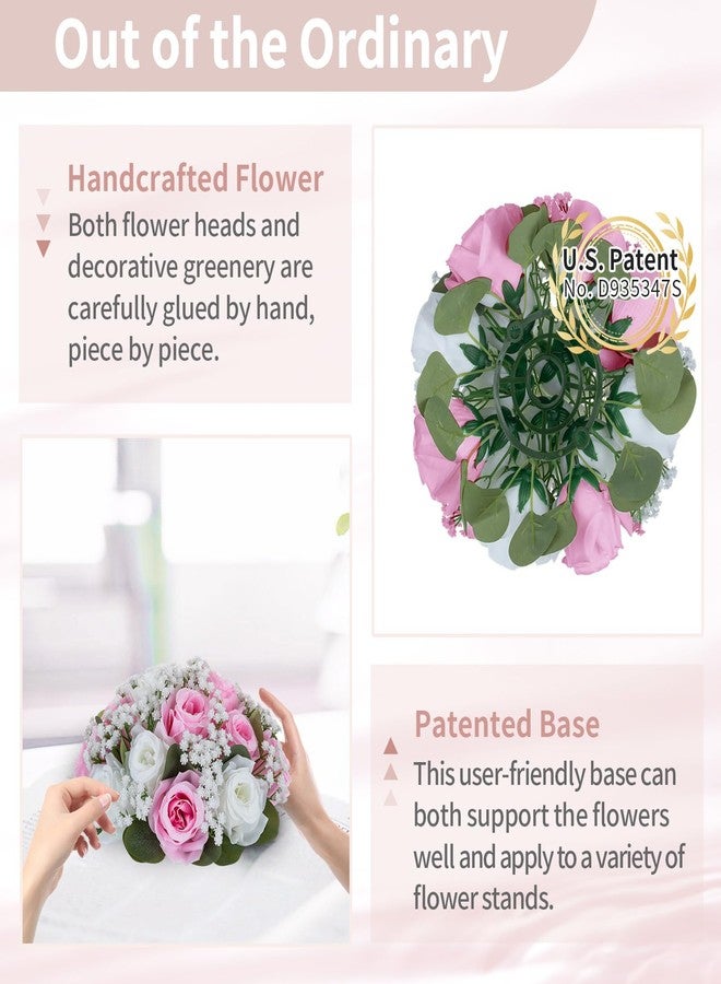 NUPTIO Baby Breath Flower Balls: 2 Pcs 9.4 inch Diameter Pink Artificial Rose Fake Arrangement Bouquet Wedding Centerpieces Event Party Tables Decorations - Image 5